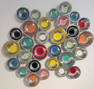 Rafael Rangel Dot Bowls A-B - 2020 - Acero Inoxidable soldado y esmalte - 118 x 150 x 8 cm